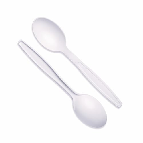 Thali Outlet - 100 x Natural Biodegradable Compostable Spoons Reusable Cutlery