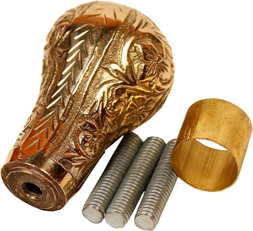 Manico con pomello in ottone, realizzato a mano in finitura dorata, bastoni da passeggio decorativi unici da gentiluomo, per uomo/donna/anziani, oro