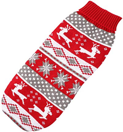 BCOATH Strickpullover Für Hunde Im Weihnachtstrend Elchmuster Warmes Tuch Für Hunde Und Welpen Passend Für Winterfeste Und Alltag