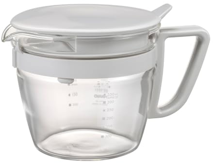 HARIO OTPM-40-PGR Easy - Tetera, color gris pálido, capacidad práctica, 400 ml, vidrio resistente al calor, memoria incluida, fabricada en Japón