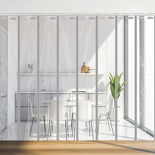 PVC-Streifen, Türvorhang-Set für Gefrierzimmer, wasserdicht, faltbar, transparent, ideal für Kühler, Lager, Garage, Industrie, 3,15 x 2 m Größe