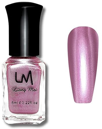 6ML Metall Spiegel-Effekt Nagellack - Rosa Mirror Chrom mit Hochglanzgel Maniküre - Glänzender Spiegeleffekt für Nail Art - Ohne UV Lampe (Pink)
