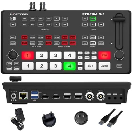 Cinetreak Stream SH 2HDMI & 2SDI Video Switcher Mixer with PTZ Control and Down&UP Stream Function NDI Updatable