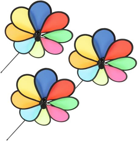 CANIGHT 3stücke Bunte Windmühlen Für Garten Dekorative Pinwheels Für Außenbereich Für Gartenpartys Farbenfrohe Gartendeko Leicht Und Tragbar