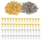 400 Stück Metall Rundkopfklammern, 17 x 8mm Musterbeutelklammern Mini, 2 Farben Scrapbooking Splinte, Messing Musterklammern Papierverschlüsse, für DIY, Kunsthandwerk, Bilder (Gold und Silber)