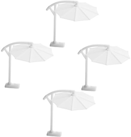 GARVALON 4pcs Miniature Beach Umbrella for Dollhouse Realistic Outdoor Accessory for Sand Table Models Photography Props and Garden Decoration