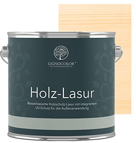 Lignocolor Holzlasur Creme 2,5L | Holzschutzlasur für Außen & Innen | Holz, Zäune und Gartenmöbel | UV- und Witterungsschutz