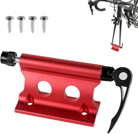 SUPAWAY 1x Fahrradgabelhalterung Schnellspanner Vorderradgabel Fester Clip | Rot, aus Aluminiumlegierung, Gabelhalterung Fahrrad Vorderradhalter, Gabelhalterung mit Schnellspanner für LKW, SUV, Anhänger