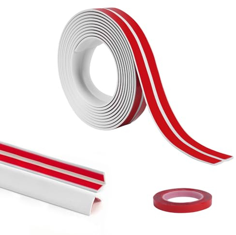 Flintronic 3M PVC Inside Outside Corner Trim, Self-Adhesive Edging Trim for Wall and Tile Edges, Peel and Stick Corner Strip, Flexible Edges Decoration for Furniture, Windows, Tables (20mm/White)