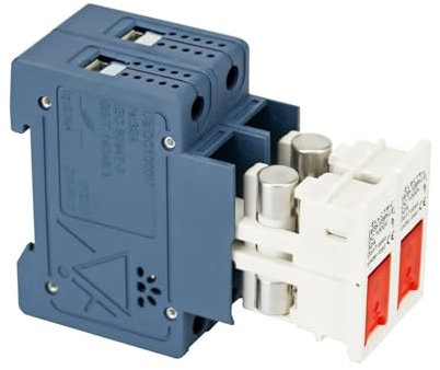 AIRUIXI sicherungen EIN Satz 2P DC Sicherungshalter 10 * 38mm Hochspannung Solar PV 1000V 6A-32A Basis Photovoltaikanlage Schutz Protector gpV Parallel(20A,EAFSH-1038PV-B-2P)