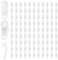 HJZHII 100PCS Plastic Curtain Track Gliders, White Curtain Glider Replacement Spare Curtains Track Gliders Curtains Rail Tracks Hooks Slider Roller Hook for Window Door Shower