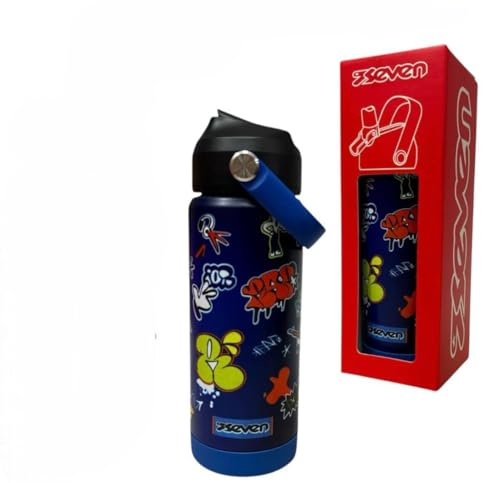 PELLECCHIA 1969 |Borraccia Realizzata per SJ Seven acciaio Inox 304 Assortite per Boy - Girl da 550 ML (Nera)