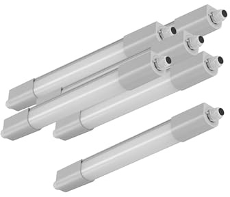ELG Leuchten LED Feuchtraumleuchte 60cm 6er Set 4000K 17W 2200lm IP66 | Wasserfest Garagenbeleuchtung Werkstattlampe Kellerleuchte