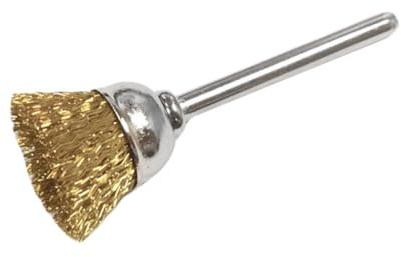 10 cepillos de rueda de alambre de cobre con vástago de 3 mm para limpieza de joyas y metalurgia