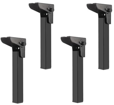 Fällbara möbelben i metall – 4-pack bärbara hårnålar bordsben, gör-det-själv-ersättningsfötter för matbord och stolar, 60 cm justerbara stödben, svart