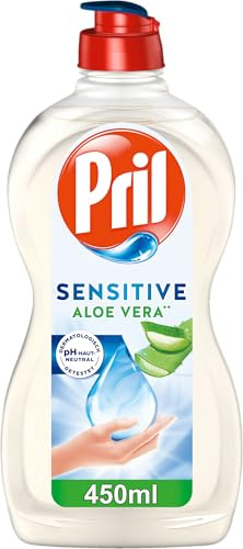 PRIL Sensitive Aloe Vera (450 ml), Handgeschirrspülmittel mit hoher Fettlösekraft, für sauberes Geschirr auch in kaltem Wasser, pH-hautneutrale Formel