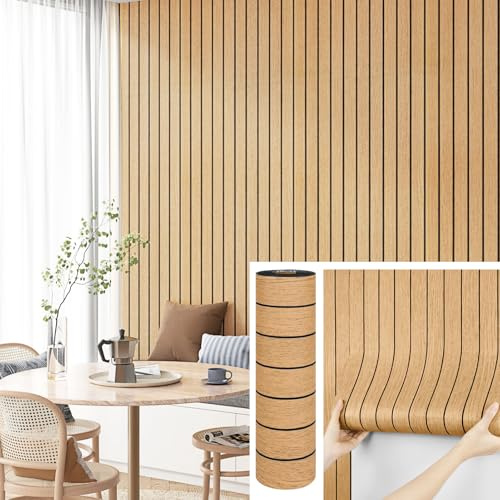 Yullpaper Paneles De Pared Autoadhesivos Aspecto De Madera Naranja Para Pared Dormitorio 3D Paneles PVC Pared Para Salon Habitación Revestimiento Pared Cocina Paneles Acústicos 30cm x300 cm