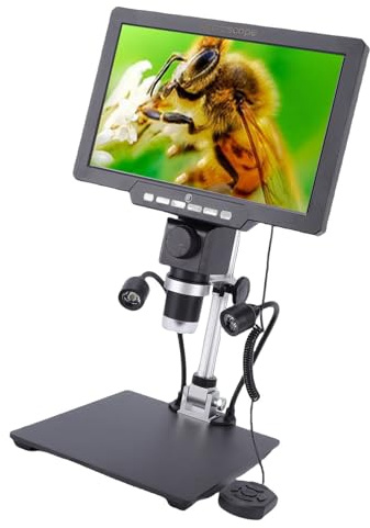 Topiky Microscopio Digital de 10,1 Pulgadas, Microscopio Electrónico HD 2000x, Lupa de de Monedas IPS HDMI para Monedas de Error con Pantalla, Microscopios de Soldadura