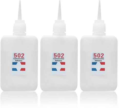 502 Super Glue, 3Pcs 50ml Quick Dry Strong Glue Adhesive Sealant Tool for Woodworking, Plastic, Wood, Metal, Ceramic, Leather, and Crafts