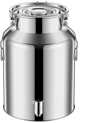Bidon Inox Pour Huile d Olive 5/120 Litres Avec Robinet,bidon De Lait Inox Pour Huile Et Aliments Pour Stockage,Capacity-28Liters