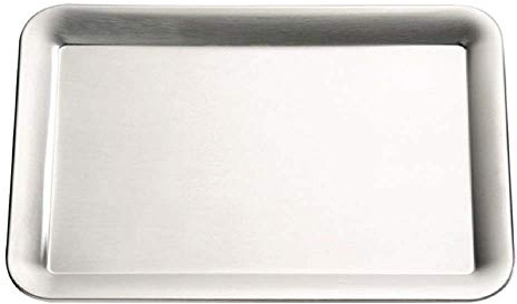APS 30121 KAFFEEHAUS Satin poliertes Edelstahl Tablett mit Rollrand, 29 x 20 x 1.5 cm