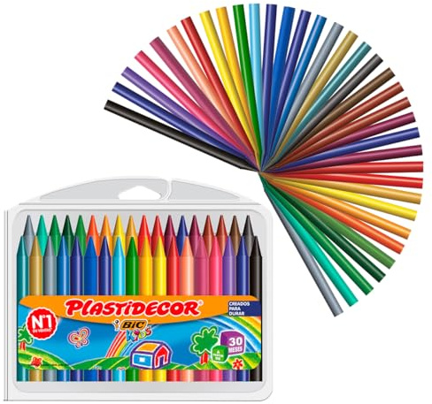 Bic Plastidecor farbig Wachsmalstifte, Klassisch, 36 Stück (1er Pack)