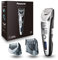 Panasonic ER-SC60-S803 Haarschneider für Männer, tragbarer, kabelloser, wasserdichter Trimmer, fortschrittliche Klingen, 20 Längen, 2 Aufsätze, kabellos & kabelgebunden, Ladestation, Silber