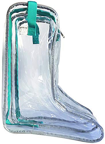 Howdy Boot Bag - clear see-thru waterproof storage bag for cowboy boots mens and womens tall riding boots travel accessories shoe organizer and closet or under bed space saver storage hanging bags.
