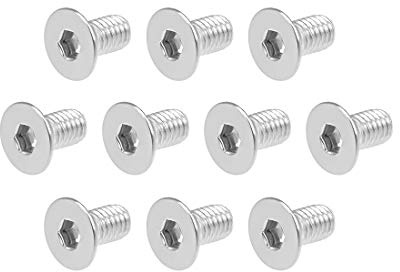 sourcing map 10 Stück Senkkopfschrauben Flach Kopf Maschinenschrauben Sechskantschraube Edelstahl 304 Befestigungsschrauben M6x12mm Flachkopfschrauben