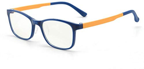 Brille ohne Sehstärke Junge Mädchen Anti-Blaulicht Computerbrille UV Schutz Blaulichtfilter Gläser PC TV Online-Unterricht Schutzbrille Kinder Nerdbrille Clear Lens Brillenfassung mit Brillenetui