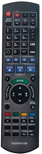 VINABTY N2QAYB001058 Remote Control Replaced fit for Panasonic DMR-HWT150EB DMR-HWT250 DMR-HWT250EB DMR-BWT850 DMR-BWT850EB Blu-ray recorder player netflix freeview play