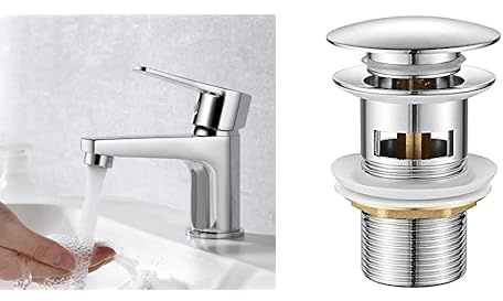 Ibergrif M11057 Wasserhahn Bad-Mischbatterie & M20502, Universal Ablaufgarnitur POP UP- Anti-Blocking