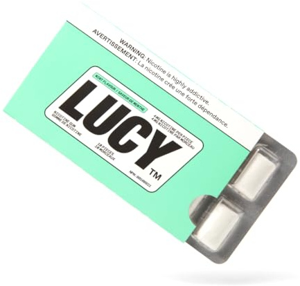 LUCY™ Nicotine Gum 4mg, 100 Count, Mint - Health Canada Natural Health Product NPN 80108821 - NRT Stop Smoking Aid, Reduce Withdrawal Symptoms & Cravings