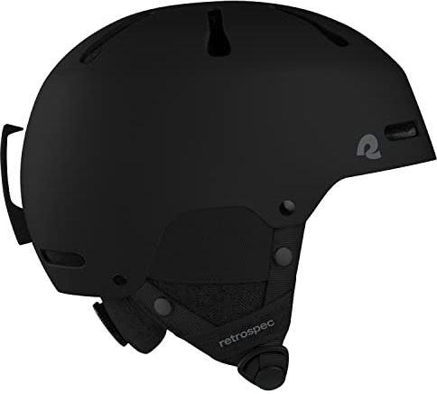Retrospec Comstock Skid- och snowboardhjälm för vuxna – hållbart ABS-skal, skyddande EPS-skum och 10 kylventiler – justerbar passform för män och kvinnor – mattsvart, medium