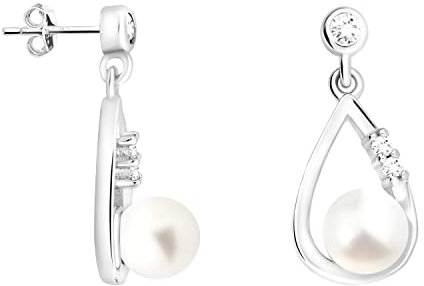 SOFIA MILANI - Damen Ohrringe 925 Silber - mit Zirkonia Steinen - Perlen Ohrstecker - E1962