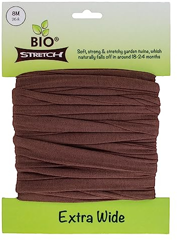 Bio-stretch Soft Tree Ties & Garden Tape for Young Trees, 8M Brown | Strong & Stretchy, Provides Gentle Support, Prevents Ring-Barking, Naturally Degrades after 18-24 Months