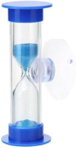 2 Minute Sand Timer, Blue Toothbrush Timer for 2mins / 3mins Sand Clock Timer Plastic Suction Cup Hourglass Sandglass Desktop Ornament Party Favors