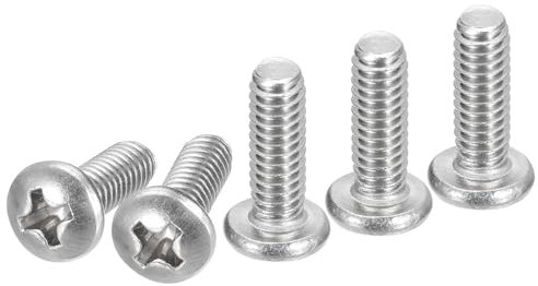 DTGN #8-32x1/2 Viti a Testa Cilindrica, 100pz in Acciaio Inossidabile 304, Attacco Phillips, Filettatura UNC Completa, Finitura Lucida, Kit di Viti Bulloni