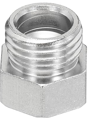 PATIKIL 1/8 to 1/4 Air Brush Hose Adapter, 1 PCS 1/8 BSP Female to 1/4 BSP Male Fitting Conversion Adapter Nipple Metal Connector for Air Compressors