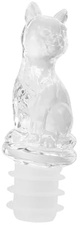 PRETYZOOM Bouchon De Bouteille En Silicone Créatif Forme Chat Transparent, Matériau Silicone Réutilisable, Sain Et Sûr, Compatible Bouteilles De Vin, Accessoire Décoratif