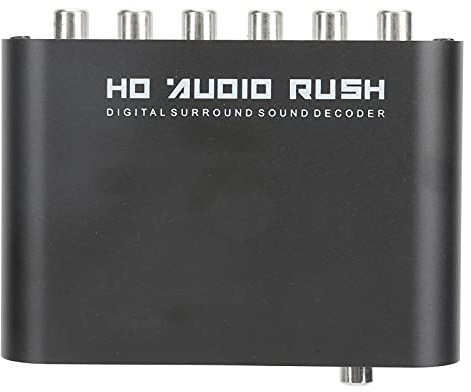 KIMISS 5.1CH DTS Dolby Digital-zu-Analog-Konverter, AC3-Decoder, Mehrkanal-Schalter, Optischer Koax-Decoder für Zuhause, Konzertsaal, Kino mit HostUSB + Glasfaser