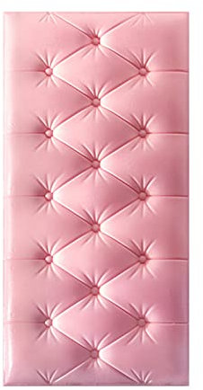 3D Wandpaneele Selbstklebend mit Anti-Kollisionspolsterung Abnehmbare Ledertapete für Kopfteil TV Wand Weiche Polsterung Rosa (10PCS)