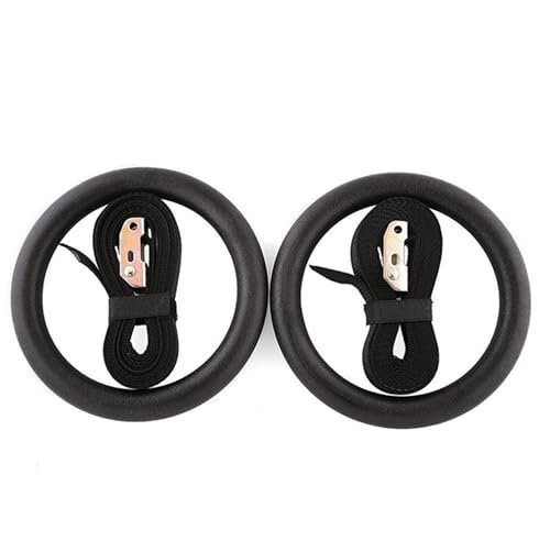 SynapSYA 28mm ABS Turnringe Klimmzug Fitness Gym Ringe for Körperkrafttraining Einstellbar Schwarz Turnringe(1 Set)