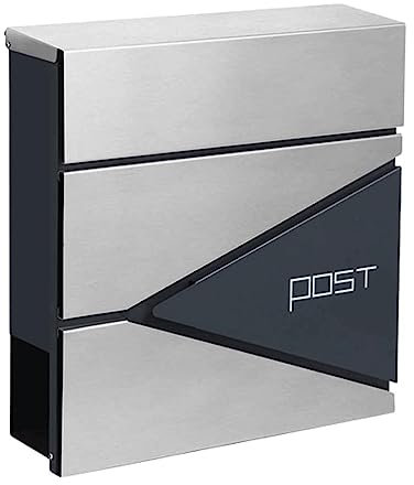 GddOGUK Key Drop Box Innovative Mailbox Metal Post Box Double Door Design Drop Box Security Lock Parcel Box Rectangular Outdoor Home Mail Boxes Easy to install