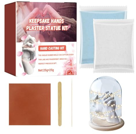 Tewzafiya Handformen-Set, Handschmelz-Set zum Selbermachen, Set zum Schmelzen von Hand aus Gips, Gipsform, Geschenk für Paare, Ehemann, Ehefrau, Oma,
