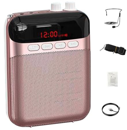 Amplificateur vocal portable, amplificateur de voix sans fil, amplificateur de voix personnel, amplificateur de voix rechargeable, amplificateur de son clair, microphone filaire et ceinture