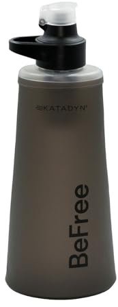 Outdoor Wasserfilter für Survival & Backpacking, mit Aktivkohlefilter & EZ-Clean Membrane™ – Ultraleicht, Stabil und Sicheres Trinkwasser für Abenteuer in der Wildnis - Katadyn BeFree AC 1,0L Schwarz