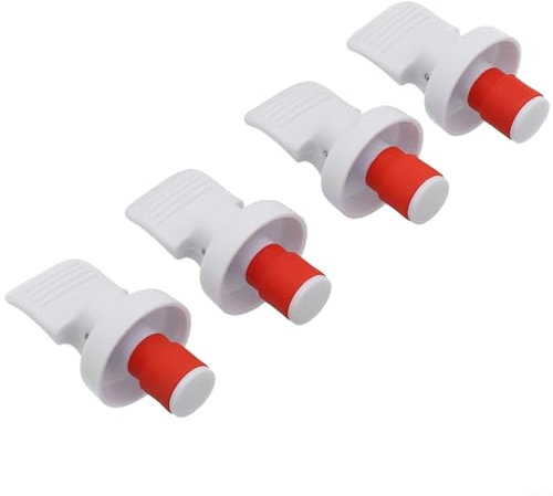 Tappo per bottiglia di vino a pressione a mano, chiusura ermetica per bottiglie aperte di vino, birra e altro (4 pezzi, bianco)