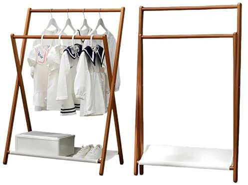 DEYUCUL 80kg Heavy Duty Bamboo Clothes Airer - Foldable Drying Rack with Storage Shelf, 80cm Wide Space Saving for Small Spaces & UK Balconies (Rust-Proof Bamboo)