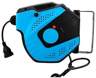 HPHPH Avvolgicavo, Cavo di prolunga di Alimentazione Piatto di Fabbrica con Bobina di Cavo Retrattile Mini a Molla(Blauw)